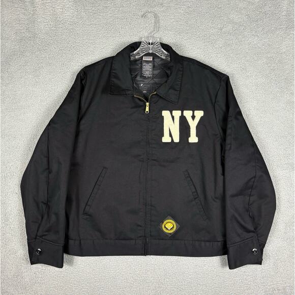 Ebbets Field Hebrew Orphan Asylum Jacket Men’s XL Black Quilted Zip Baseball NYC - Picture 1 of 16